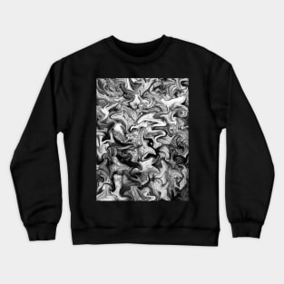 Abstract Brunnera Perennial in Black and White Crewneck Sweatshirt